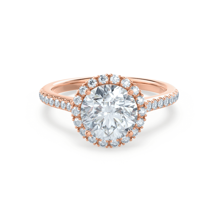 1 CT Round Halo & Pave Moissanite Engagement Ring