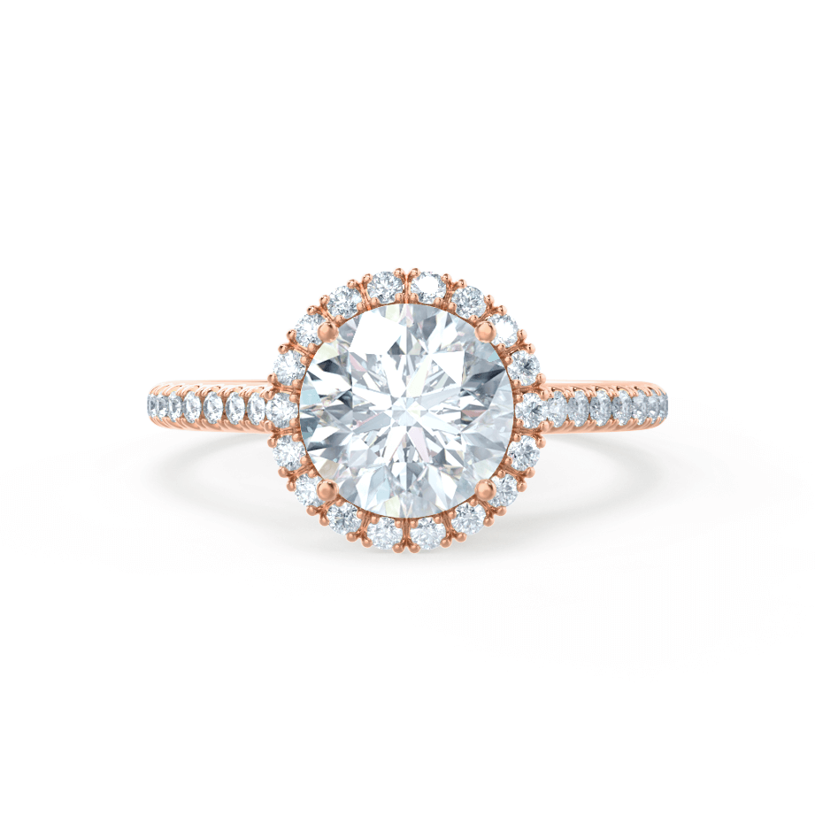 1 CT Round Halo & Pave Moissanite Engagement Ring