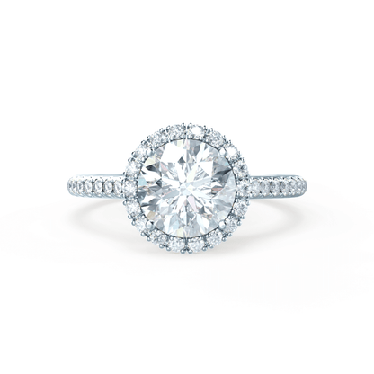 1 CT Round Halo & Pave Moissanite Engagement Ring