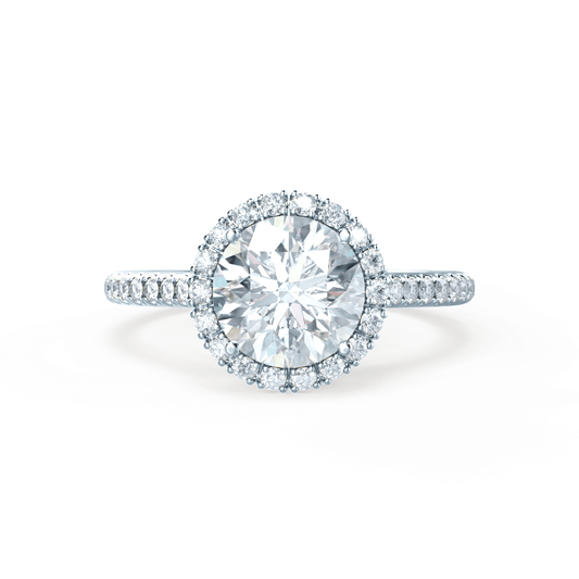 1 CT Round Halo & Pave Moissanite Engagement Ring