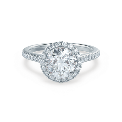 1 CT Round Halo & Pave Moissanite Engagement Ring
