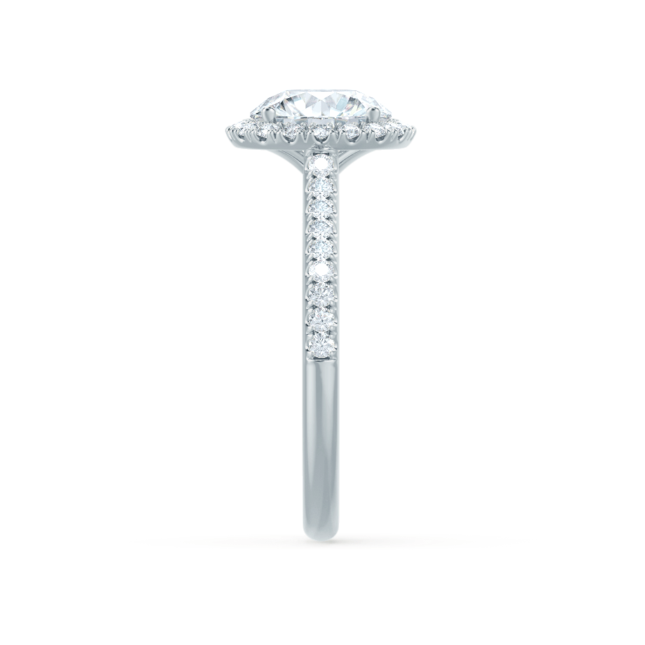 1 CT Round Halo & Pave Moissanite Engagement Ring