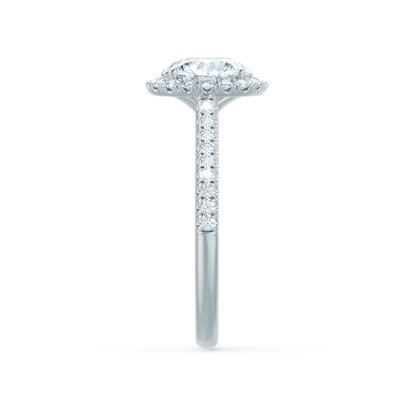 1 CT Round Halo & Pave Moissanite Engagement Ring