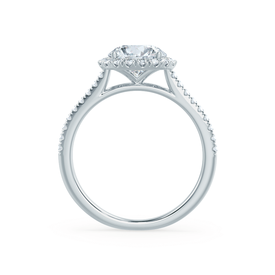1 CT Round Halo & Pave Moissanite Engagement Ring