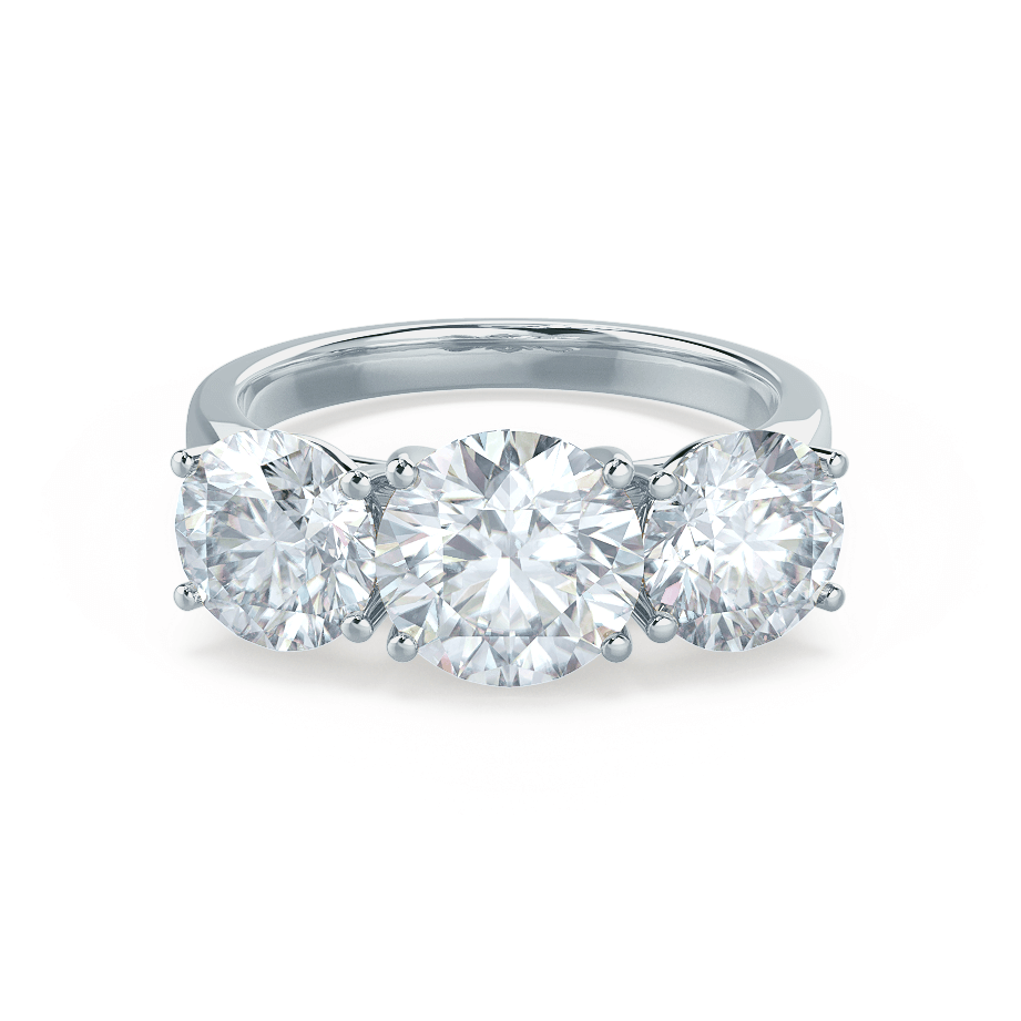1.5 CT Round Three Stone Moissanite Engagement Ring
