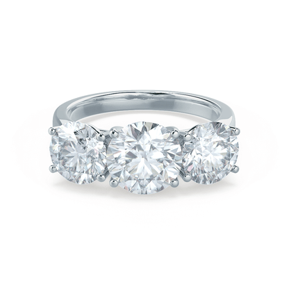1.5 CT Round Three Stone Moissanite Engagement Ring