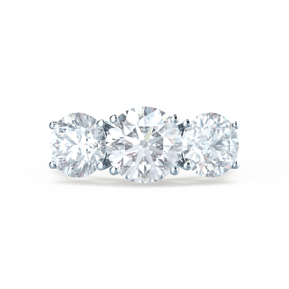 1.5 CT Round Three Stone Moissanite Engagement Ring