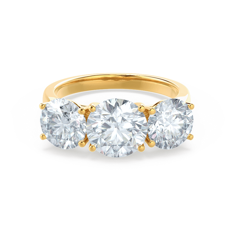1.5 CT Round Three Stone Moissanite Engagement Ring