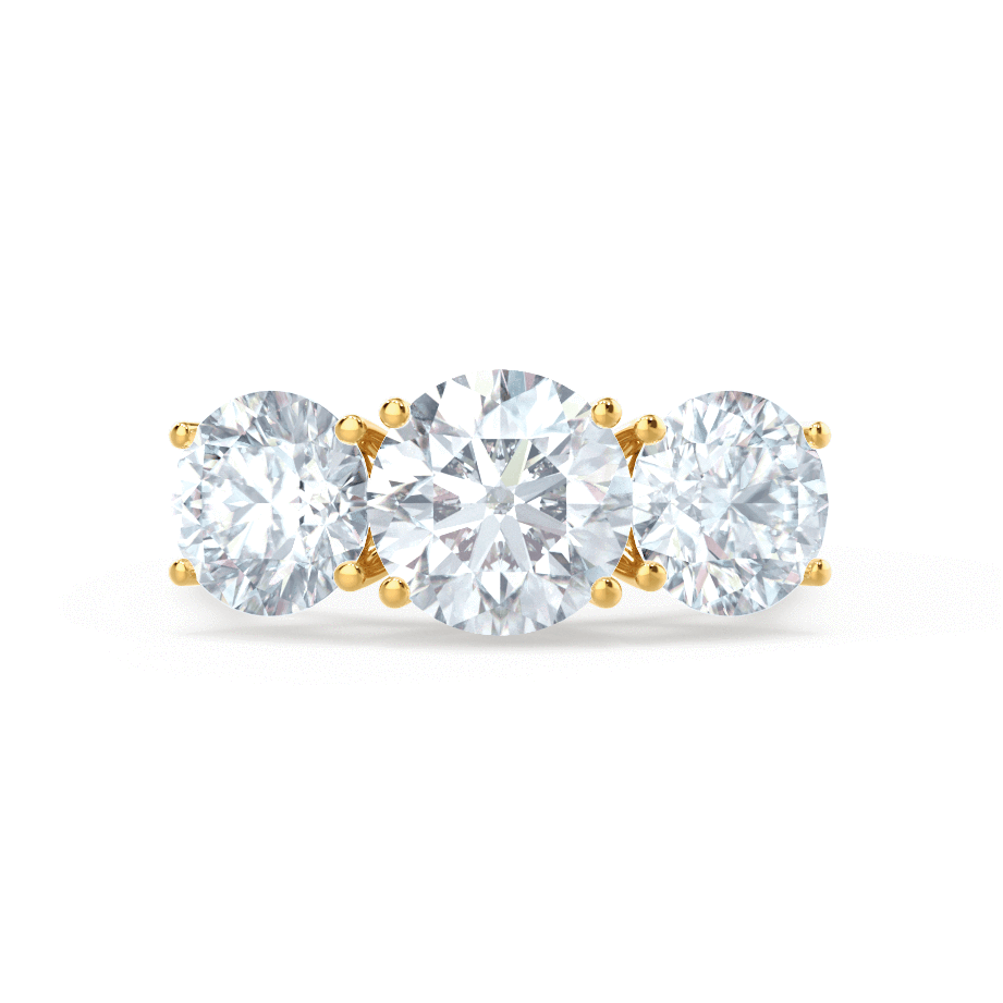 1.5 CT Round Three Stone Moissanite Engagement Ring