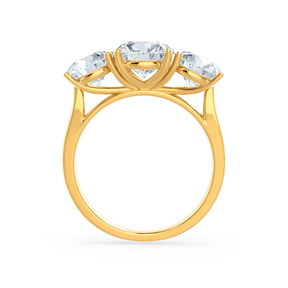 1.5 CT Round Three Stone Moissanite Engagement Ring