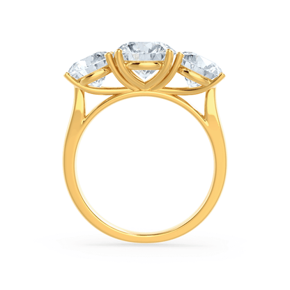 1.5 CT Round Three Stone Moissanite Engagement Ring