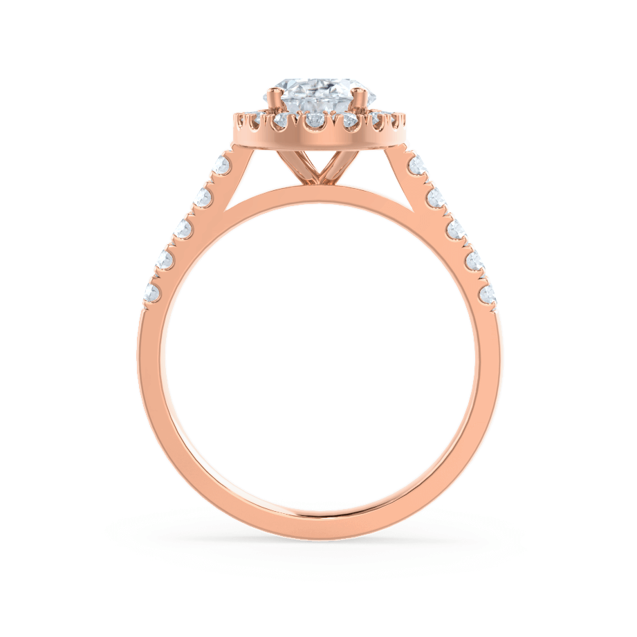 1.5 CT Oval Halo & Pave Moissanite Engagement Ring