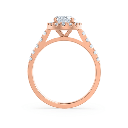 1.5 CT Oval Halo & Pave Moissanite Engagement Ring