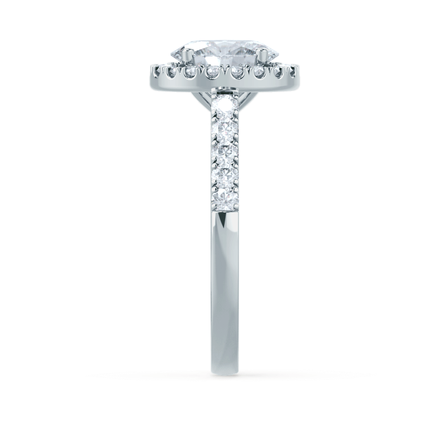 1.5 CT Oval Halo & Pave Moissanite Engagement Ring
