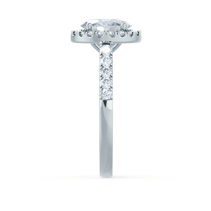 1.5 CT Oval Halo & Pave Moissanite Engagement Ring