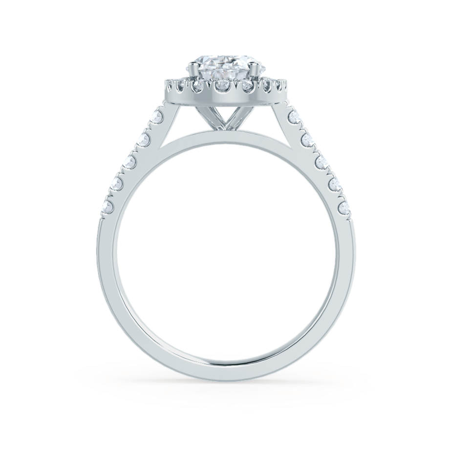 1.5 CT Oval Halo & Pave Moissanite Engagement Ring