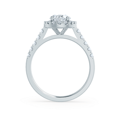 1.5 CT Oval Halo & Pave Moissanite Engagement Ring