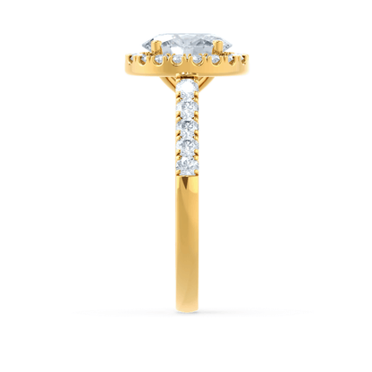 1.5 CT Oval Halo & Pave Moissanite Engagement Ring