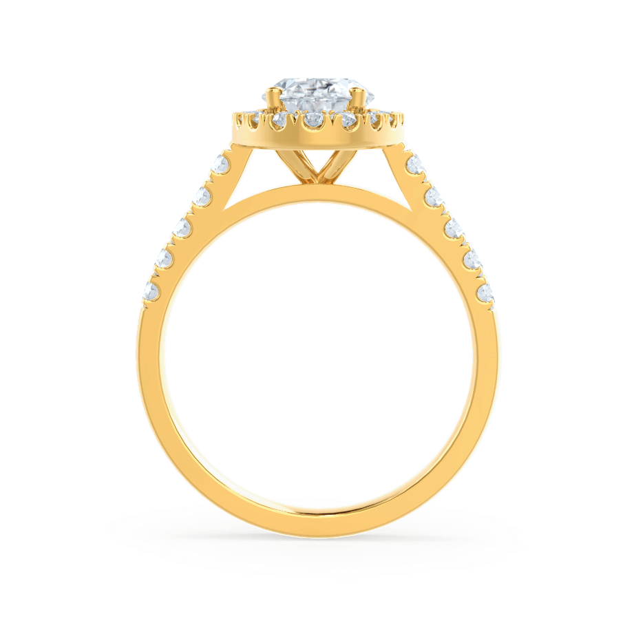 1.5 CT Oval Halo & Pave Moissanite Engagement Ring