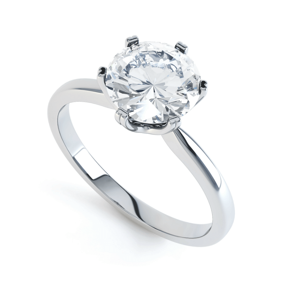 1 CT Round Solitaire Moissanite Engagement Ring