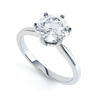 1 CT Round Solitaire Moissanite Engagement Ring