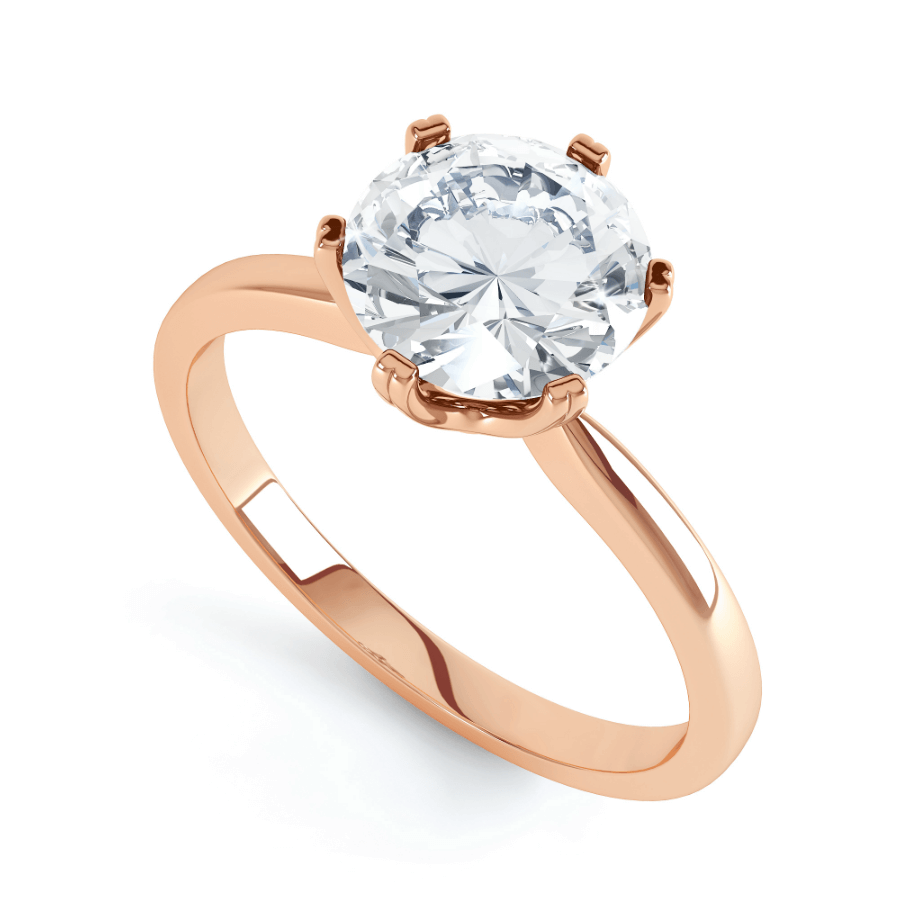 1.5 CT Round Solitaire Moissanite Engagement Ring