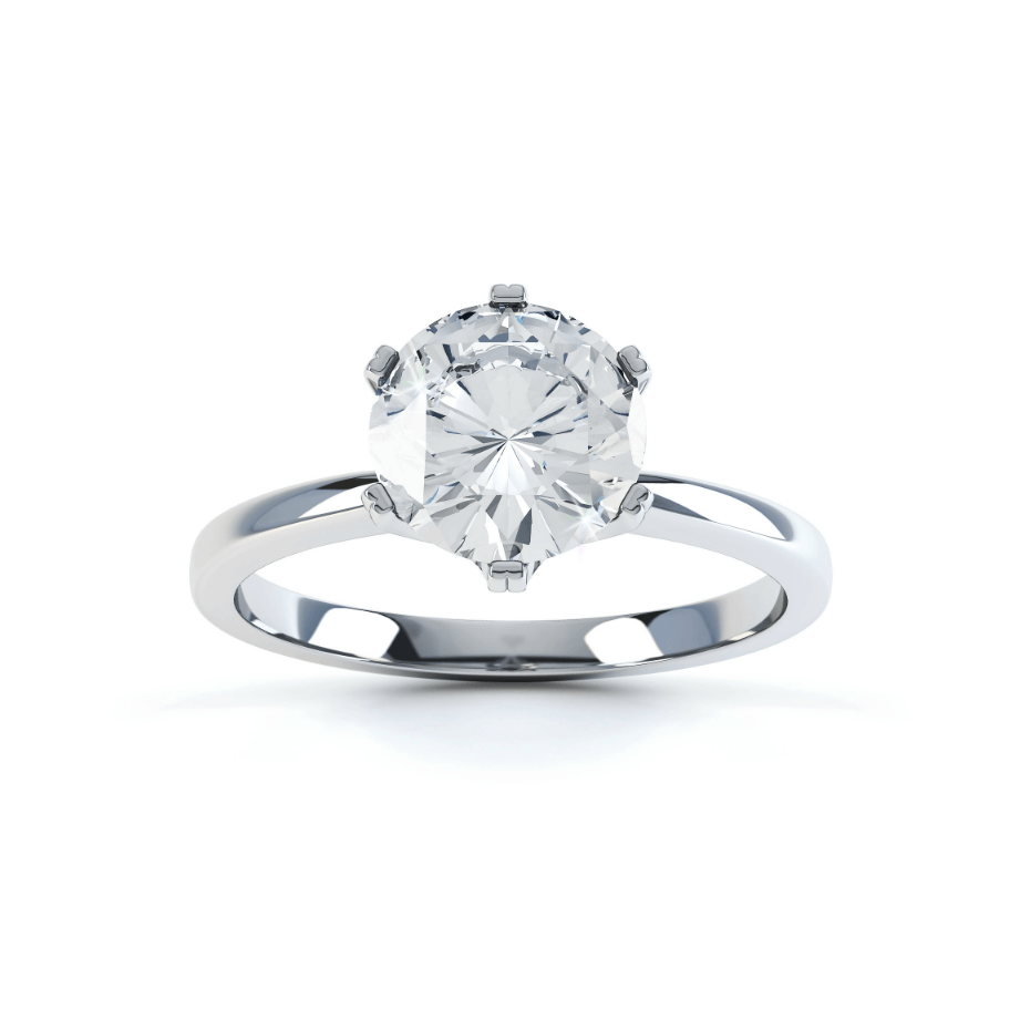 1 CT Round Solitaire Moissanite Engagement Ring
