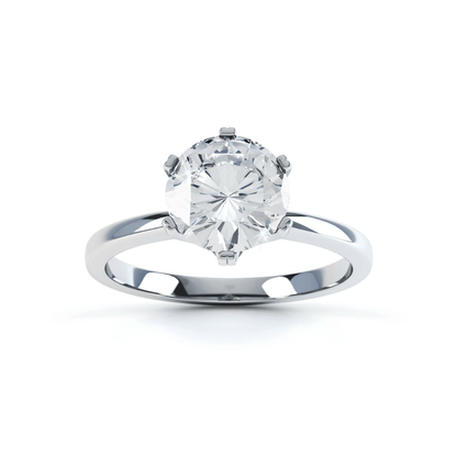 1 CT Round Solitaire Moissanite Engagement Ring