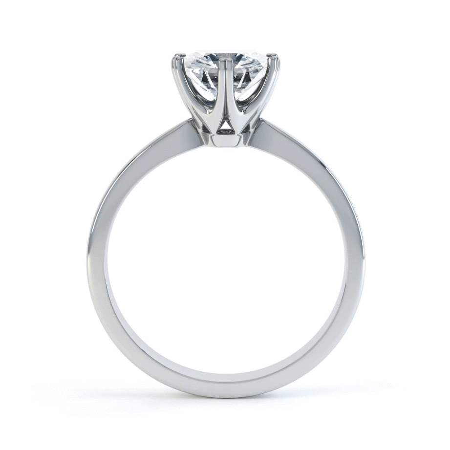 1 CT Round Solitaire Moissanite Engagement Ring