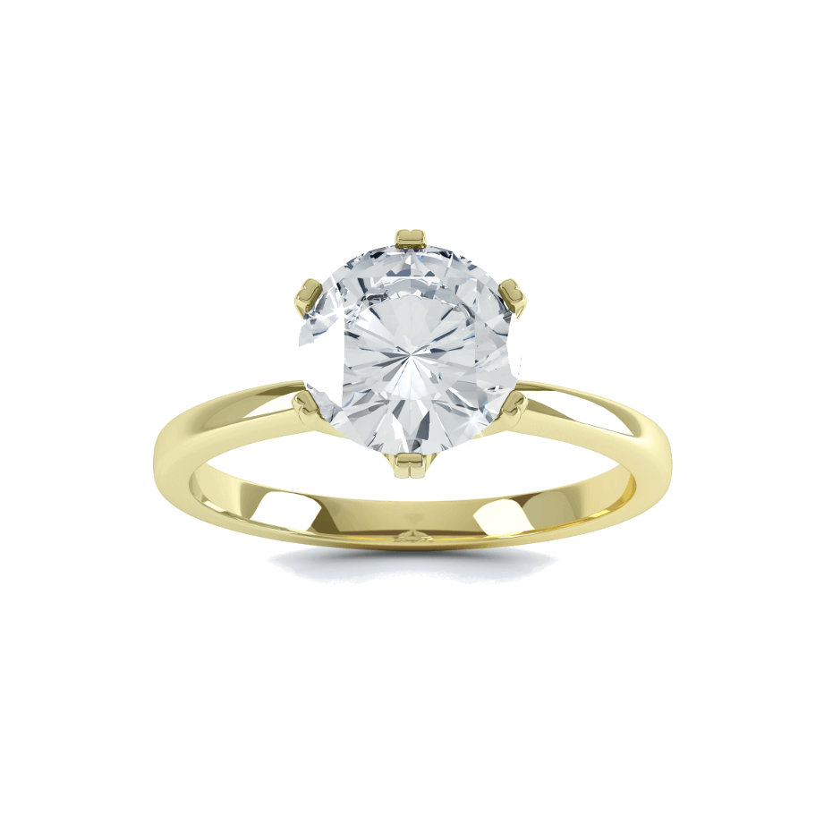 1.5 CT Round Solitaire Moissanite Engagement Ring