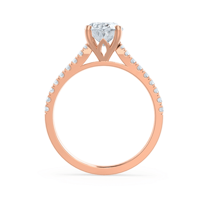 1.2 CT Round Pave Moissanite Engagement Ring