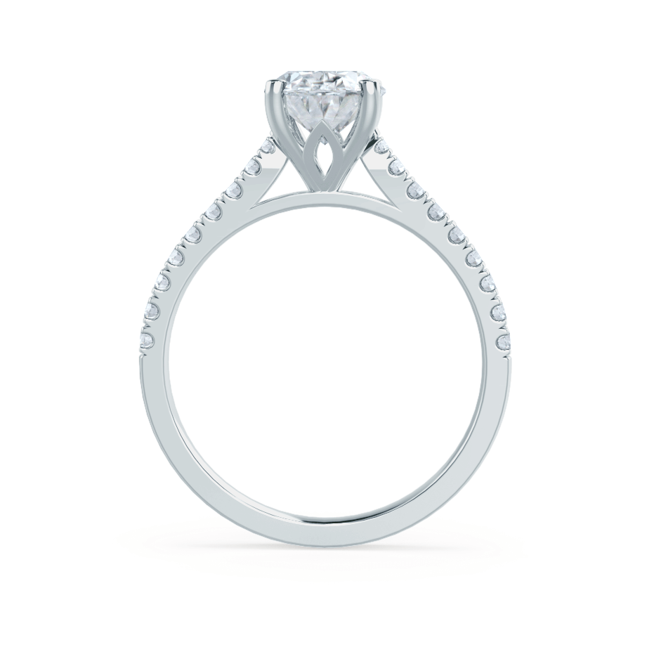 1.2 CT Round Pave Moissanite Engagement Ring