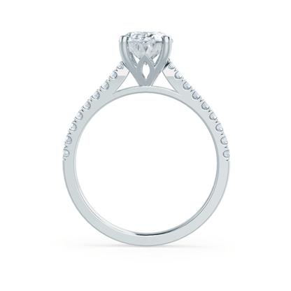 1.2 CT Round Pave Moissanite Engagement Ring