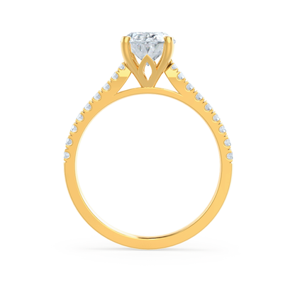 1.5 CT Oval Pave Moissanite Engagement Ring
