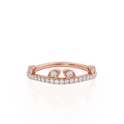 0.21 TCW Round Milgrain Moissanite Wedding Band