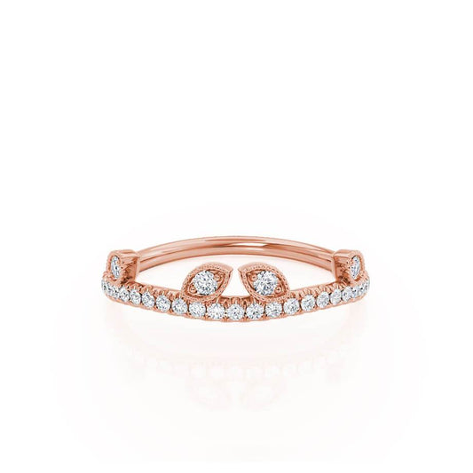0.21 TCW Round Milgrain Moissanite Wedding Band