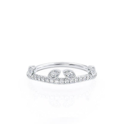 0.21 TCW Round Milgrain Moissanite Wedding Band