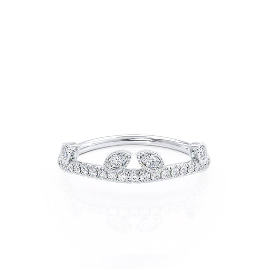 0.21 TCW Round Milgrain Moissanite Wedding Band