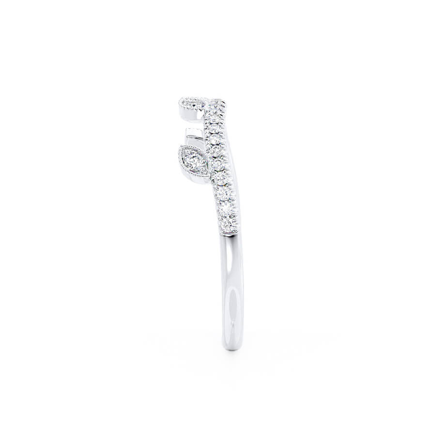 0.21 TCW Round Milgrain Moissanite Wedding Band