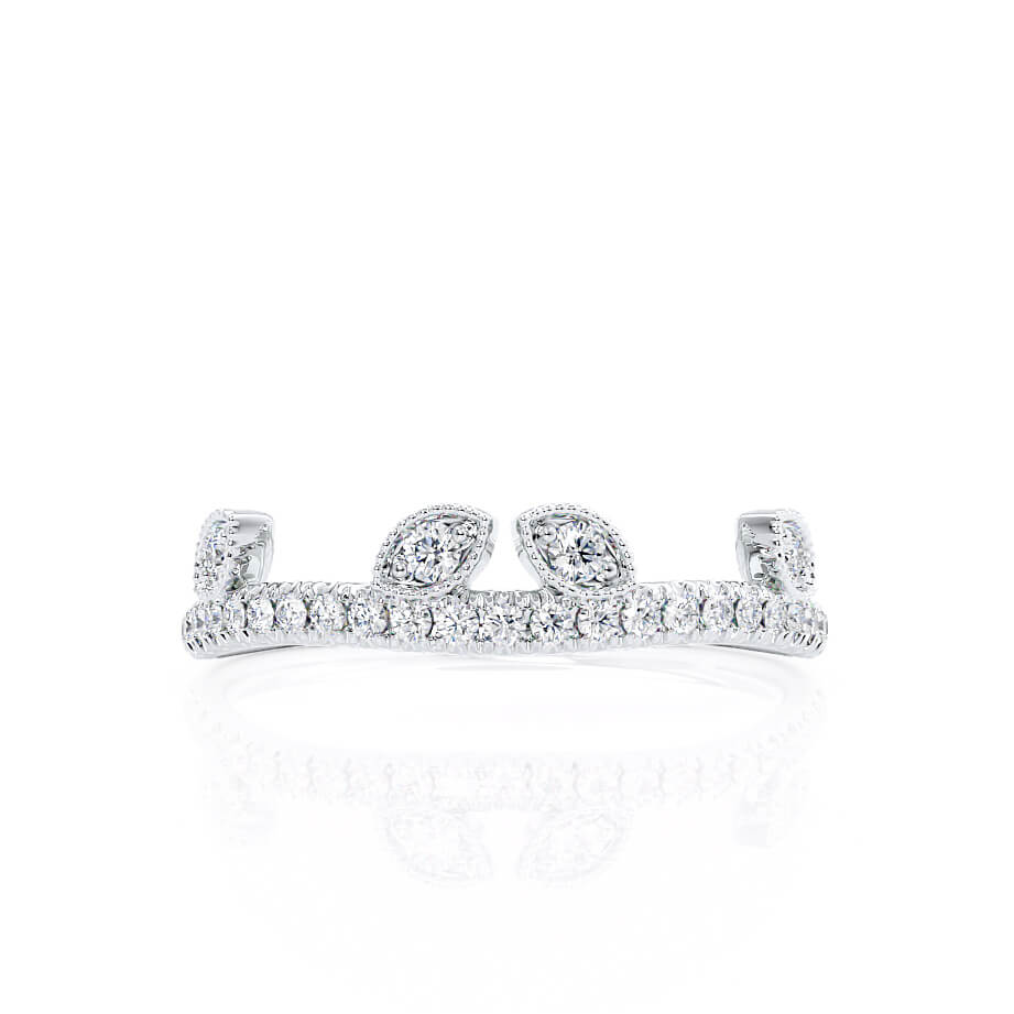 0.21 TCW Round Milgrain Moissanite Wedding Band