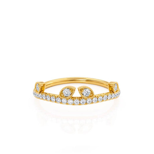 0.21 TCW Round Milgrain Moissanite Wedding Band