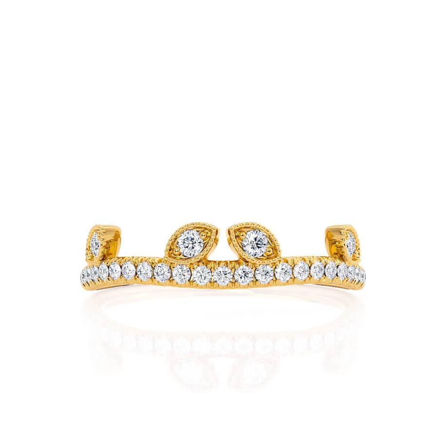 0.21 TCW Round Milgrain Moissanite Wedding Band