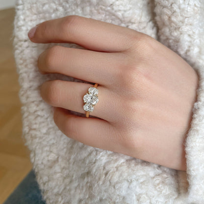 0.60 CT Oval Three Stone Moissanite Engagement Ring