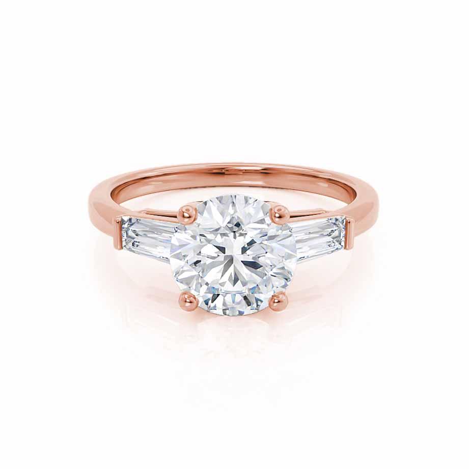 1 CT Round Three Stone Moissanite Engagement Ring