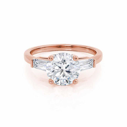 1 CT Round Three Stone Moissanite Engagement Ring
