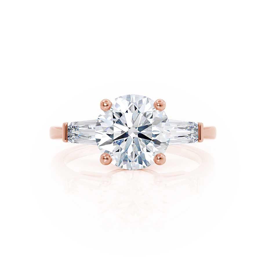 1 CT Round Three Stone Moissanite Engagement Ring