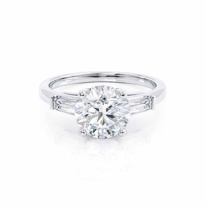 1 CT Round Three Stone Moissanite Engagement Ring
