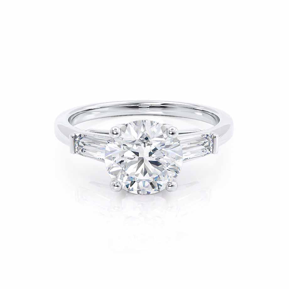 1 CT Round Three Stone Moissanite Engagement Ring