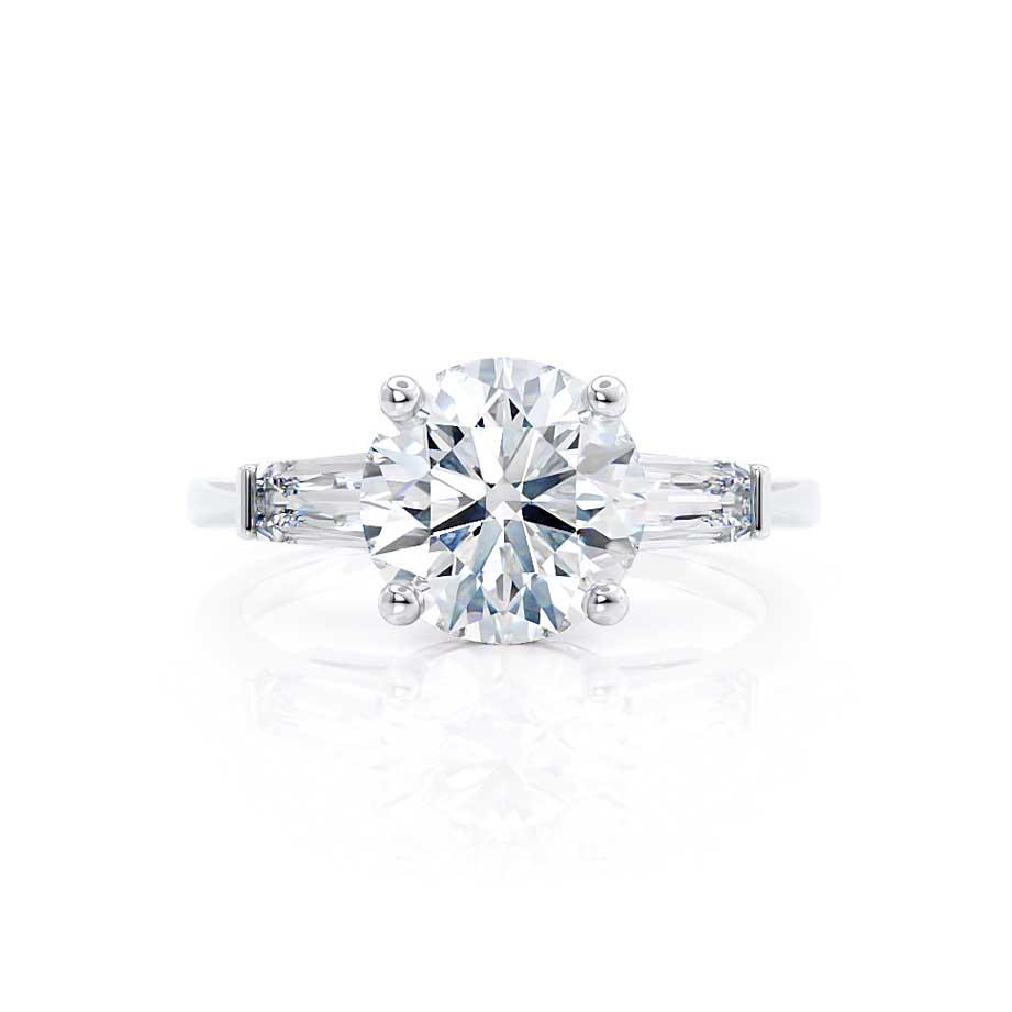 1 CT Round Three Stone Moissanite Engagement Ring