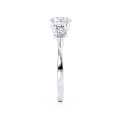 1 CT Round Three Stone Moissanite Engagement Ring